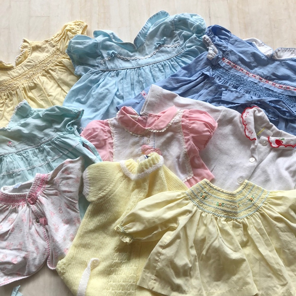 Vintage girls baby clothes lot  9 pcs. 6mo.-18 mo.